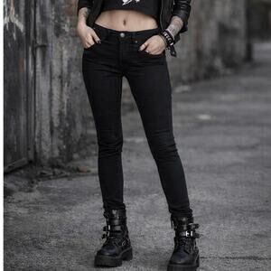 Rag & Bone Black Charcoal Stretch Skinny Jeans Size 25